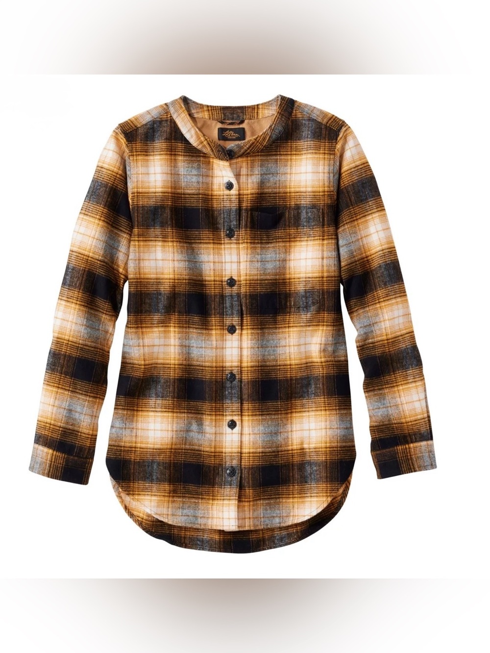 Ll Bean Women's Signature 1933 Collarless Chamois Tunic, Plaid Size XS